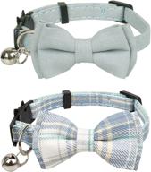 🐱 safe and stylish: gyapet breakaway bowtie cat collar set - adjustable, bell included! logo