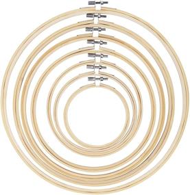 img 4 attached to ZHAOER Embroidery Hoops Set - 7 Piece Bamboo Circle Cross Stitch Hoop Ring, 4-Inch to 12-Inch - Ideal for Arts, Crafts, and Sewing Projects