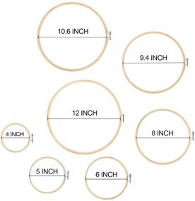 img 2 attached to ZHAOER Embroidery Hoops Set - 7 Piece Bamboo Circle Cross Stitch Hoop Ring, 4-Inch to 12-Inch - Ideal for Arts, Crafts, and Sewing Projects