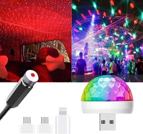 img 4 attached to Booreina Mini Disco Ball Light with Romantic Star Projector - Party Decoration Atmosphere Lamp for Home, Bedroom, Car Room Ceiling and More!