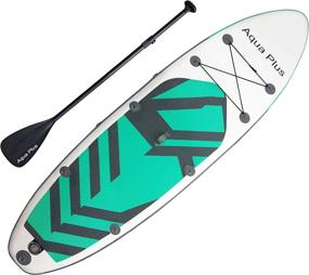 img 3 attached to 🏄 Aqua Plus 11ftx33inx6in Inflatable SUP for All Skill Levels Stand Up Paddle Board with Adjustable Paddle, Double Action Pump, ISUP Travel Backpack, Leash, Shoulder Strap - Ideal for Youth & Adult Inflatable Paddle Boarding