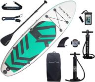 🏄 aqua plus 11ftx33inx6in inflatable sup for all skill levels stand up paddle board with adjustable paddle, double action pump, isup travel backpack, leash, shoulder strap - ideal for youth & adult inflatable paddle boarding logo