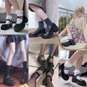 img 2 attached to CYNLLIO Gothic Lolita Ankle Strap Platform Pumps for Women: Halloween Cosplay Shoes with Mary Jane Style Wedges