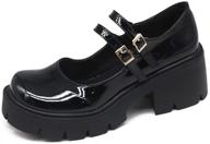 cynllio готический лолита туфли с ремешком на щиколотке для женщин: обувь для хэллоуина и косплея с платформой в стиле мэри джейн логотип