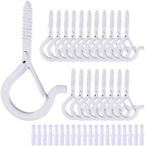 img 4 attached to 🌿 20 Pack Q-Hanger Hooks White - Ceiling Hooks for Hanging Plants, Outdoor String Lights & Christmas Lights