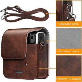 img 2 attached to 📸 Fintie Protective Case for Fujifilm Instax Mini 40 - Premium Vegan Leather Bag Cover | Vintage Brown