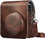 📸 fintie protective case for fujifilm instax mini 40 - premium vegan leather bag cover | vintage brown logo