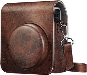 img 4 attached to 📸 Fintie Protective Case for Fujifilm Instax Mini 40 - Premium Vegan Leather Bag Cover | Vintage Brown