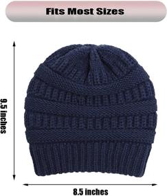 img 1 attached to 🧣 Nogewul Satin-Lined Slouchy Knit Beanie Hats for Women and Men - Winter Warm Skull Caps