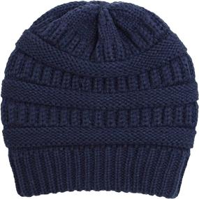 img 3 attached to 🧣 Nogewul Satin-Lined Slouchy Knit Beanie Hats for Women and Men - Winter Warm Skull Caps