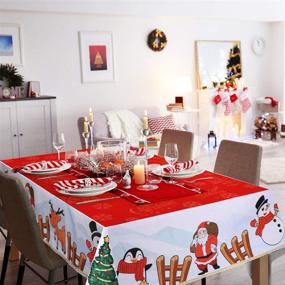 img 2 attached to 🎄 BESTonZON Christmas Rectangular Holiday Tablecloth