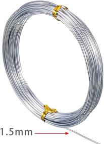 img 3 attached to ✨ Silver Aluminum Craft Wire - 65.6 Feet, Soft and Flexible Metal Armature Wire for DIY Crafts and Manual Arts (1.5 mm)