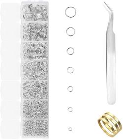 img 4 attached to 💎 Enhance Your Jewelry Making with JIAYIQI 2300Pcs Silver Open Jump Rings Set – Complete with Jump Ring Opener and Tweezer! Findings Kit for Stunning Designs