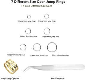 img 2 attached to 💎 Enhance Your Jewelry Making with JIAYIQI 2300Pcs Silver Open Jump Rings Set – Complete with Jump Ring Opener and Tweezer! Findings Kit for Stunning Designs