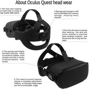img 1 attached to 🎮 Esimen Oculus Quest Elite Strap Headband Comfort Foam Pad - Adjustable Head Strap with Ergonomic Design for Balanced Weight Distribution and Face Squeeze Relief (Black Q1)