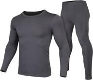 men's ultra-soft thermal long johns set with fleece 🧣 lining for winter skiing - warm top & bottom base layer логотип