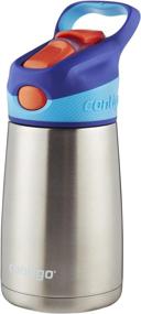 img 2 attached to 💦 Stainless Steel Kids Water Bottle 10 Oz, Sapphire - Contigo Autospout Straw Striker Chill