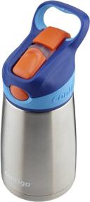 img 1 attached to 💦 Stainless Steel Kids Water Bottle 10 Oz, Sapphire - Contigo Autospout Straw Striker Chill