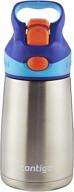 💦 stainless steel kids water bottle 10 oz, sapphire - contigo autospout straw striker chill logo