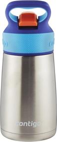 img 3 attached to 💦 Stainless Steel Kids Water Bottle 10 Oz, Sapphire - Contigo Autospout Straw Striker Chill