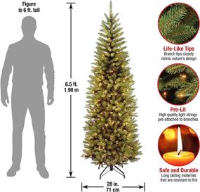 img 2 attached to 🎄 National Tree Company Pre-Lit Slim Christmas Tree, 6.5 ft, Green Kingswood Fir - White Lights & Stand Included