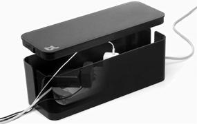 img 3 attached to 🔌 Streamline Cable and Cord Management - Bluelounge CableBox (Black) - Pack of 2
