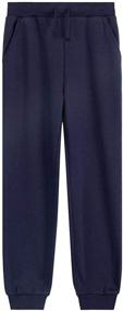 img 4 attached to UNACOO Girls' Casual Active Fleece Sweatpants