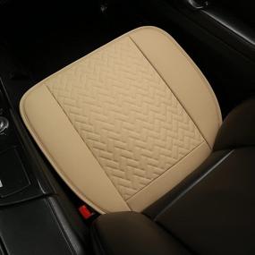 img 2 attached to West Llama Luxury PU Leather Car Seat Covers - Waterproof & Wear-Resistant, Beige - 1 Pair Front Seat Protectors for Driver and Passenger