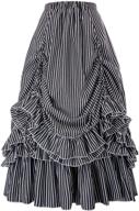 👗 belle poque women's vintage striped gothic victorian skirt with renaissance inspired falda logo