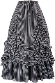 img 4 attached to 👗 Belle Poque Women's Vintage Striped Gothic Victorian Skirt with Renaissance Inspired Falda