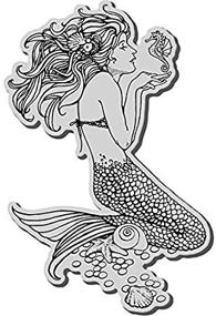 img 4 attached to 🧜 Beautifully Detailed Stampendous Cling Rubber Stamp Featuring a Magical Mermaid Image