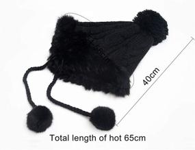 img 1 attached to Warm Winter Skull Beanie Hat with Faux Fur - 🧣 Cozy Knit Ski Cap for Women with Soft Fleece Ear Flaps