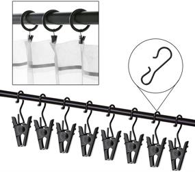 img 1 attached to 🔗 JANYUN 120 Pack Stainless Steel Curtain Clips for Home Decoration, Art Craft Display, and Curtain Photo Hanging - Black
