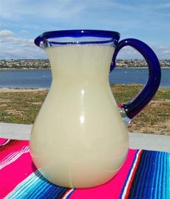 img 3 attached to Authentic Mexican Hand Blown Glass Pitcher: Vibrant Colors and Exquisite Craftsmanship