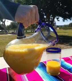 img 2 attached to Authentic Mexican Hand Blown Glass Pitcher: Vibrant Colors and Exquisite Craftsmanship