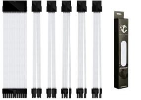 img 4 attached to Reaper Cable Premiums - Sleeved PSU Extension Set - Aluminium Cable Combs - Power Supply Extensions - 1X 24 Pin/ 2X 4+4 Pin / 3X 6+2 Pin - 30Cm (White)