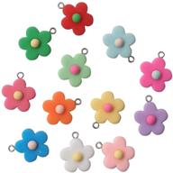 🌸 amobester colorful flower pendant charms earring bracelet diy jewelry making craft kit for child girl, pack of 12 pairs logo