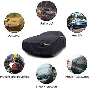 img 2 attached to 🚗 WELEYCLORE Sedan Car Cover: Waterproof All Weather Protection (Fit Sedan Length 186-193 inch) Black