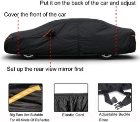 img 1 attached to 🚗 WELEYCLORE Sedan Car Cover: Waterproof All Weather Protection (Fit Sedan Length 186-193 inch) Black