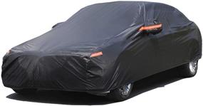 img 4 attached to 🚗 WELEYCLORE Sedan Car Cover: Waterproof All Weather Protection (Fit Sedan Length 186-193 inch) Black