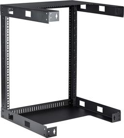 img 2 attached to 🔌 15U Wall Mount Open Frame Steel Network Equipment Rack, Black, 17.75" Deep, W19'' x D17.75'' x H29.75'' - KENUCO REG-15U