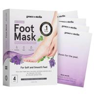 👣 маска для ног soft feet foot peel mask - маска dr.pedicure для отшелушивания и удаления огрубевшей мертвой кожи, трещин на пятках и мозолей - приобретите мягкую гладкую кожу ног - веганское безжалостное уход за собой от grace and stella (лаванда) логотип