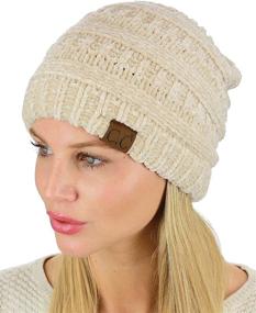 img 2 attached to 🧣 C.C Women's Chenille Soft Warm Thick Knit Beanie Cap Hat: Cozy and Stylish Headwear for Cold Weather