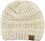 🧣 c.c women's chenille soft warm thick knit beanie cap hat: cozy and stylish headwear for cold weather logo