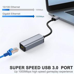 img 3 attached to 💻 Vilcome USB 3.0 to 10/100/1000 Gigabit Ethernet LAN Network Adapter - High-Speed RJ45 Adapter for MacBook, Surface Pro, Windows PC, and More