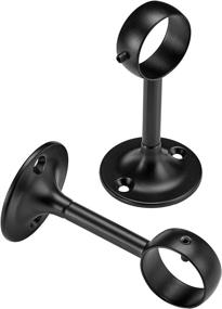 img 3 attached to 🖤 Set of 2 Black Ceiling-Mount Curtain Rod Brackets by Amazon Basics