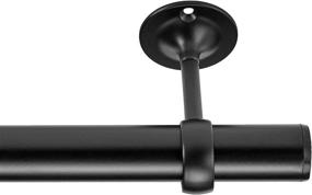 img 2 attached to 🖤 Set of 2 Black Ceiling-Mount Curtain Rod Brackets by Amazon Basics