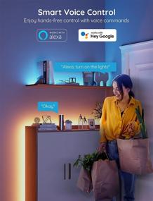 img 2 attached to 100ft WiFi RGB LED Strip Lights with App Control - Govee Smart Lights, Works with Alexa and Google Assistant, DIY Mode and Music Sync - Bedroom, Living Room, Kitchen (No Remote Include)