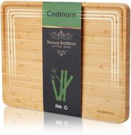 godmorn bamboo cutting board with juice groove - 2021 updated angled surface butcher block for heavy 🔪 duty kitchen tasks - ideal for meat, vegetables, cheese, and more - bpa free - 15.3 x 11.4 логотип