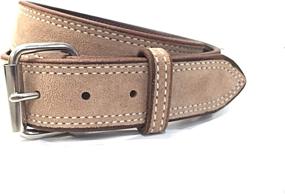 img 4 attached to 👔 Men's Wide Taupe Suede Leather Belt – Enhanced Belt Accessory for Style